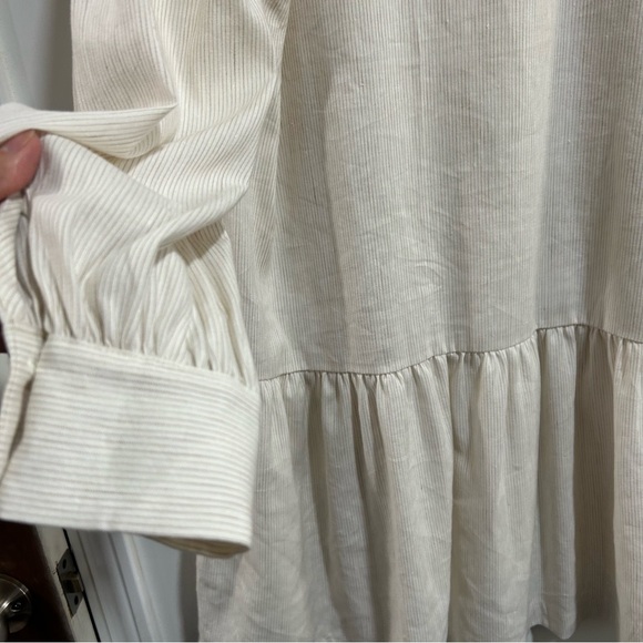 NWT Alex Marie Benson Linen Banded Button Long Slv Striped Dress Size 6 - Picture 4 of 13